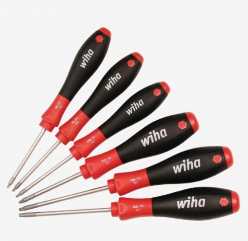 Wiha 36201 6 Piece Torx Soft Finish Screwdriver Set, Knife Repair or Maintenance Kit