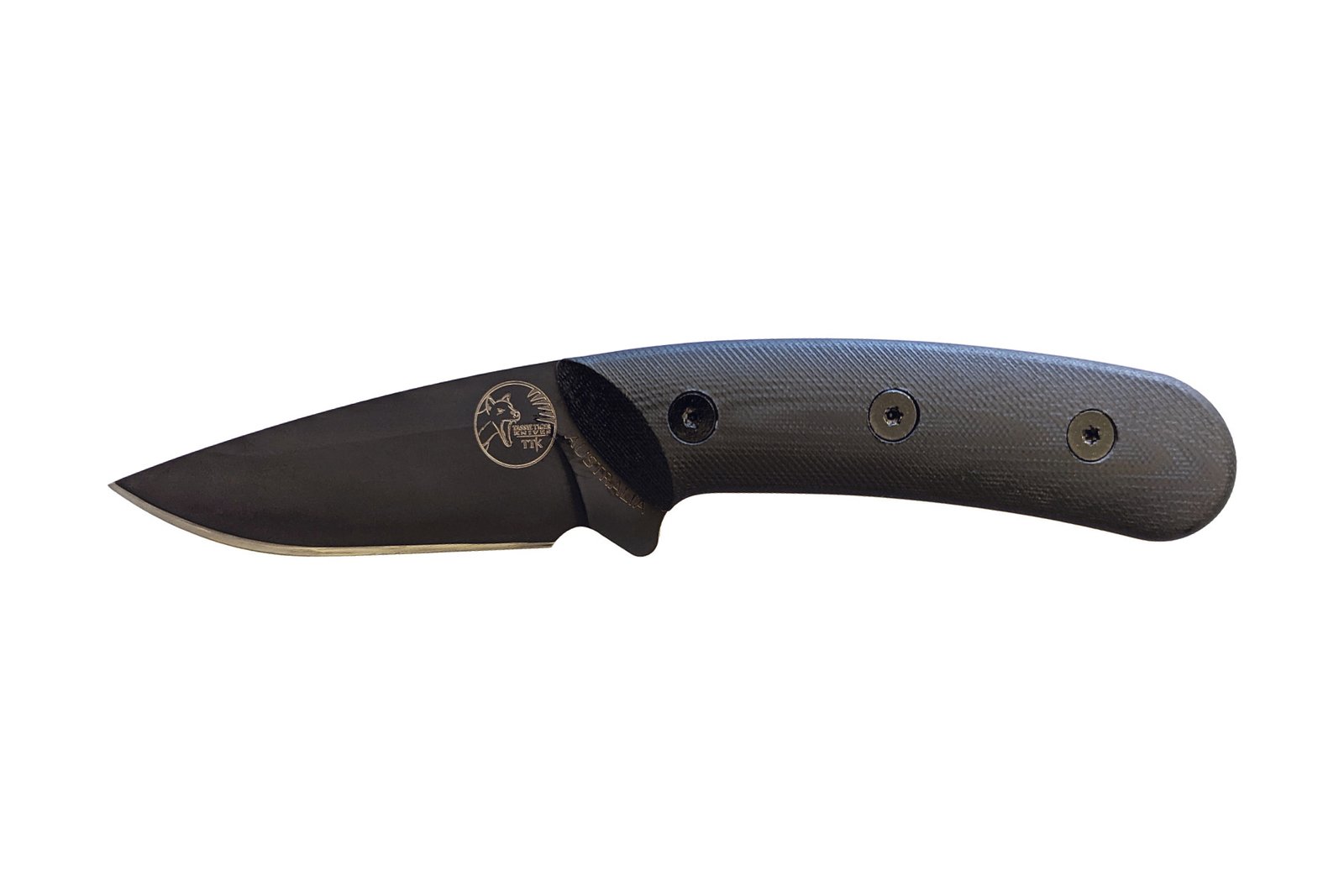 Australian Made Fixed Blade Knife – Black G10 Handle & Leather Sheath