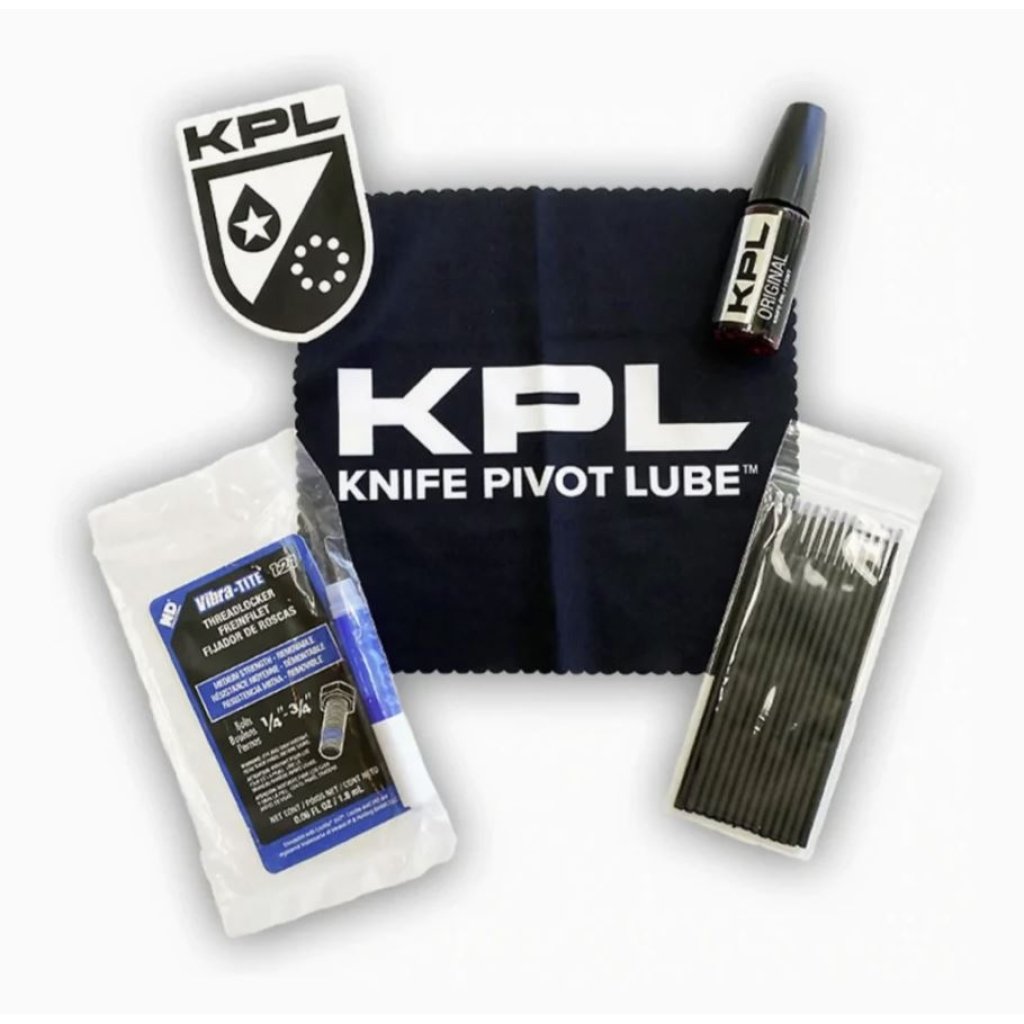 KPL Knife Pivot Lube Maintenance Kit – Lube – Microfiber Cloth – Threadlocker – Swabs