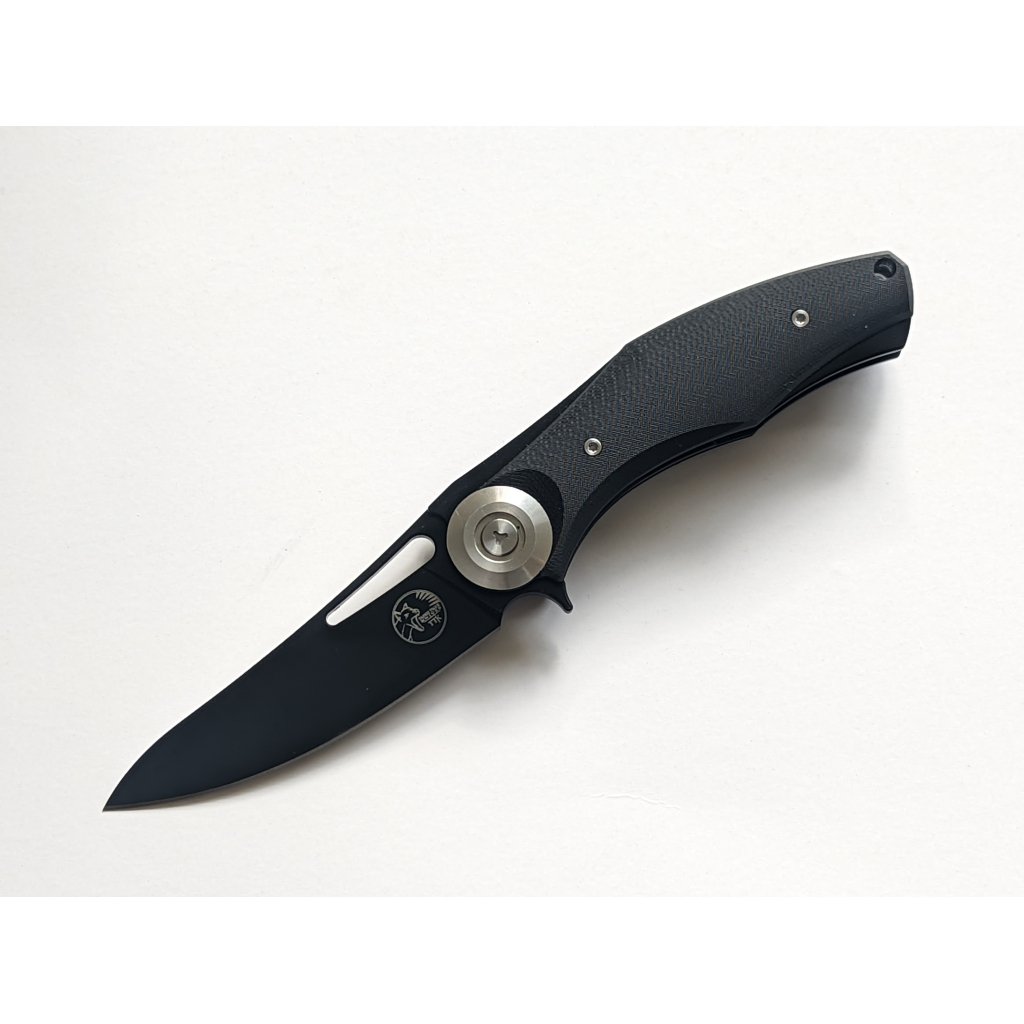 Pocket knife Black G10 Handle, Black 90mm Blade