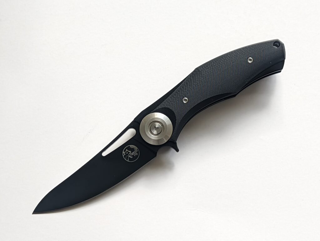 Pocket knife Black G10 Handle, Black 90mm Blade