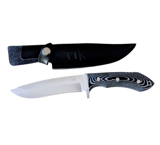 Fixed Blade Knife Micarta Handle, 158mm 9CR BladeLeather Sheath 35% off