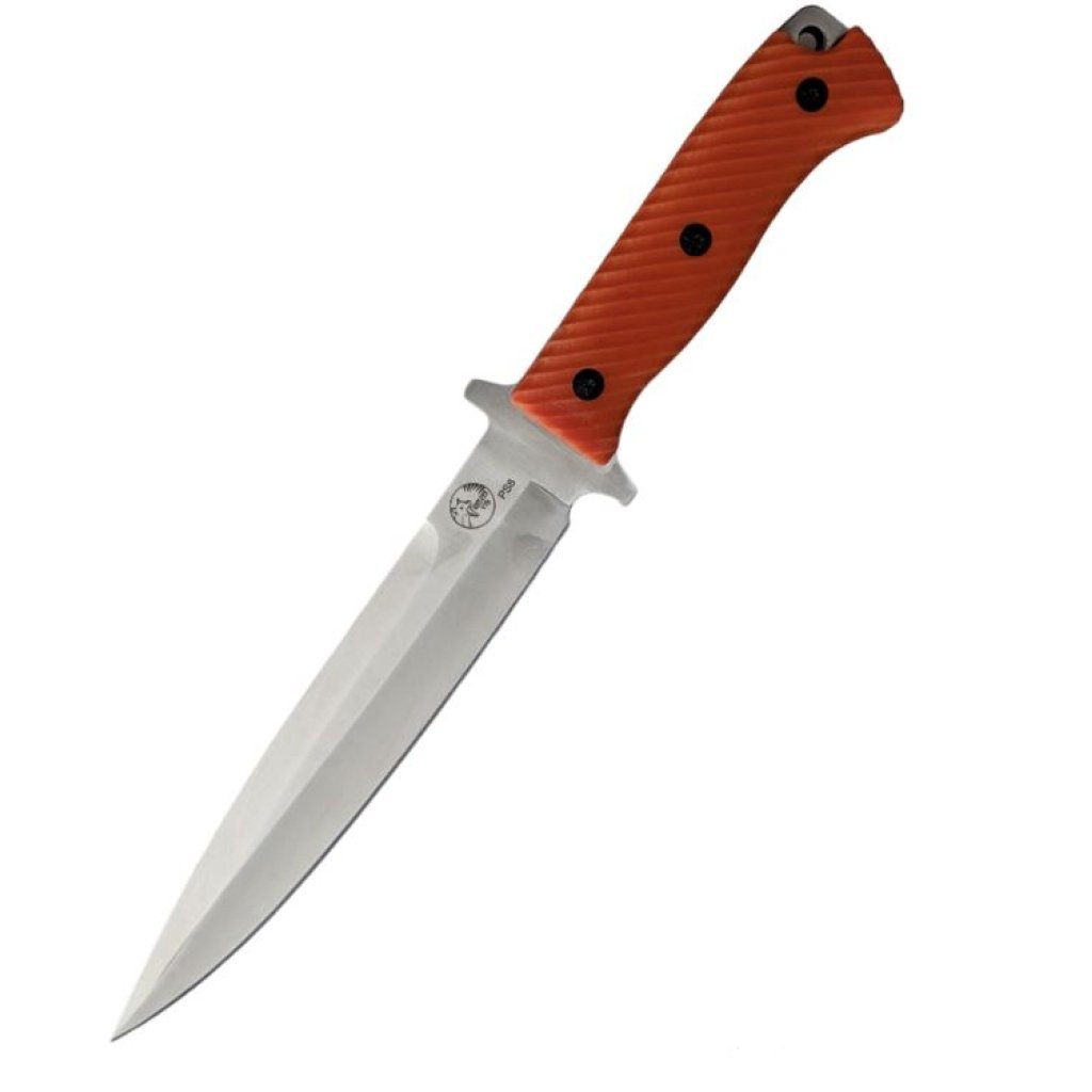 Quality Pig Hunting Knife & Leather Sheath –  Orange Handle