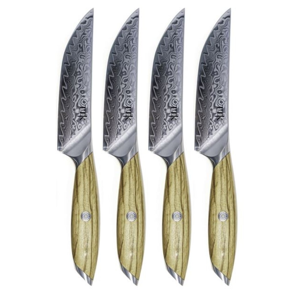 4 PceTassie Tiger Steak Knife Olive Wood 4 Pce