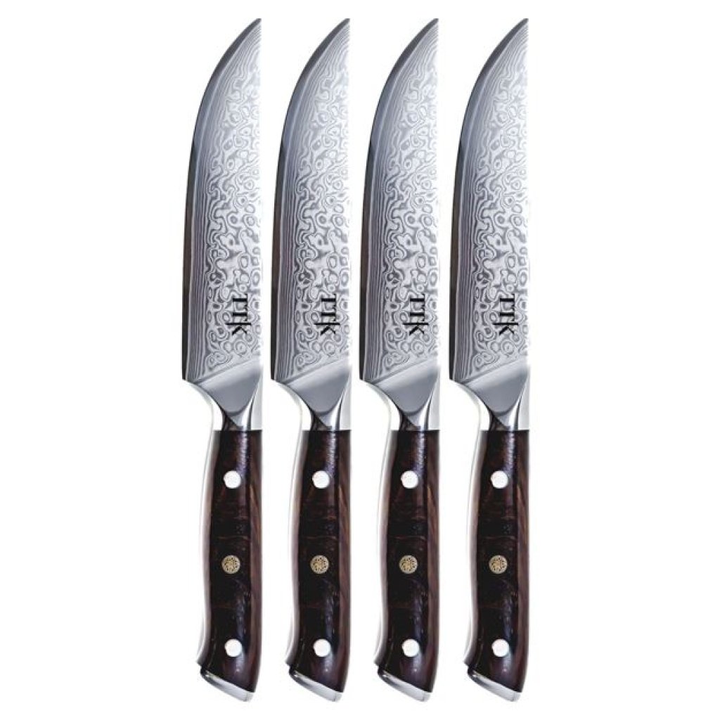 4 Pce Rosewood handle Steak Knives