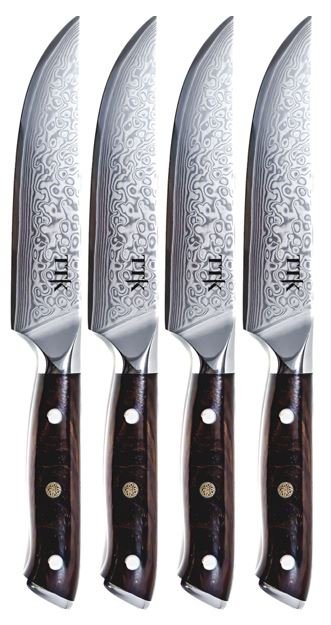 4 Pce Rosewood handle Steak Knives