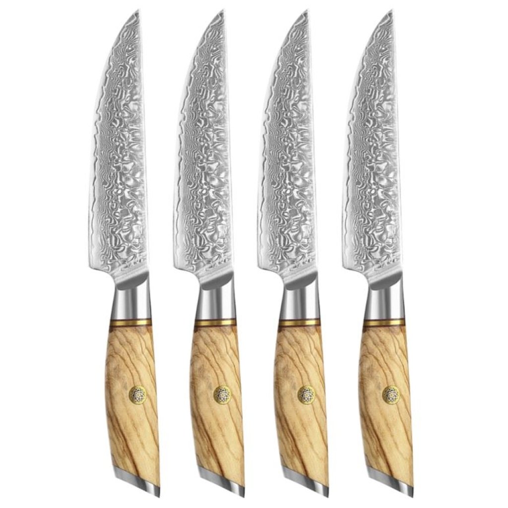4Pack Steak Knives 73 Layers Damascus Steel