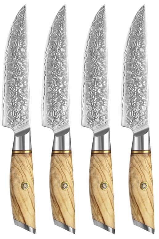 4Pack Steak Knives 73 Layers Damascus Steel